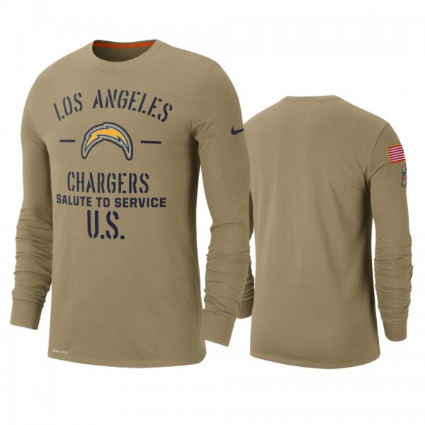 Los Angeles Chargers Tan 2019 Salute to Service Si...