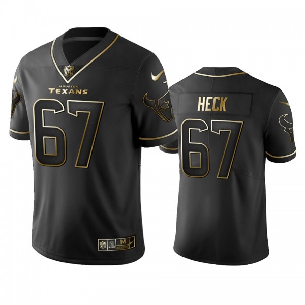 Texans Charlie Heck Black Golden Edition Vapor Limited Jersey