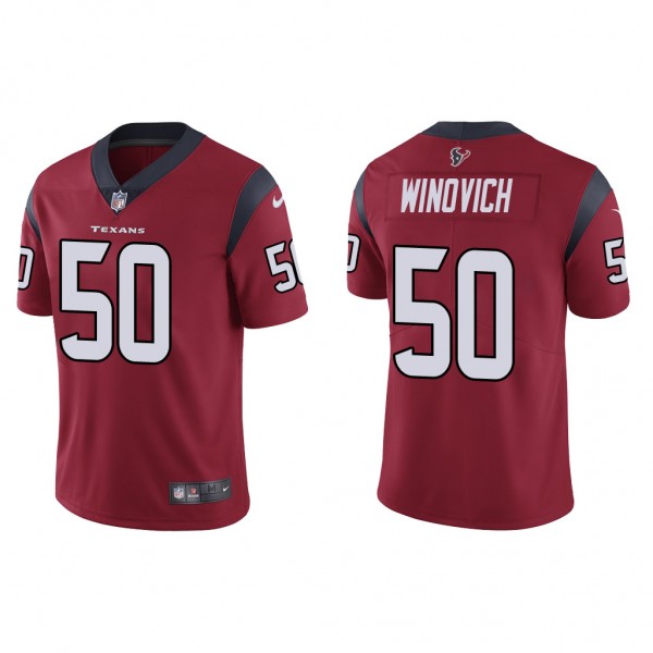 Men's Chase Winovich Houston Texans Red Vapor Limited Jersey