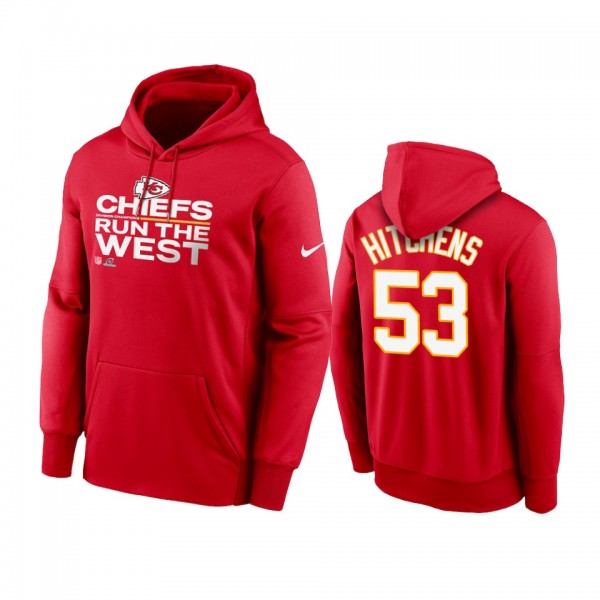 Kansas City Chiefs Anthony Hitchens Red 2021 AFC West Division Champions Trophy Hoodie