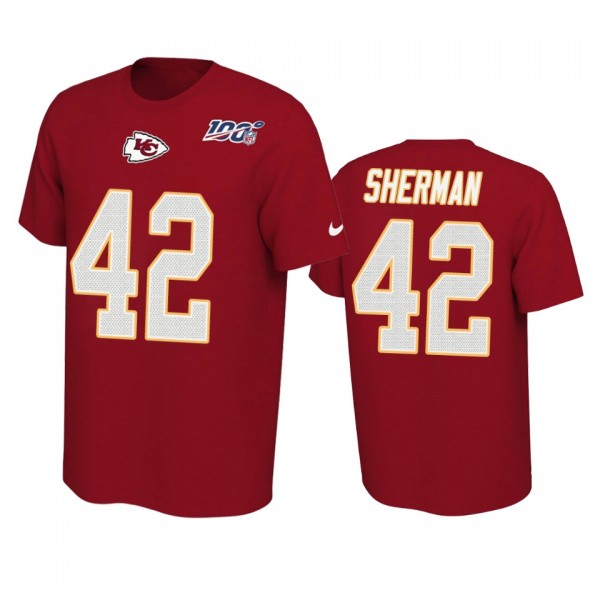 Kansas City Chiefs Anthony Sherman Red 100th Season Player Pride T-Shirt
