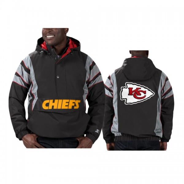 Kansas City Chiefs Black Thursday Night Gridiron Reflective Stripe Half-Zip Hooded Jacket