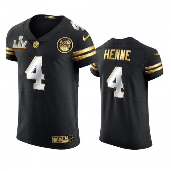 Chad Henne Chiefs Black Super Bowl LV Golden Elite Jersey