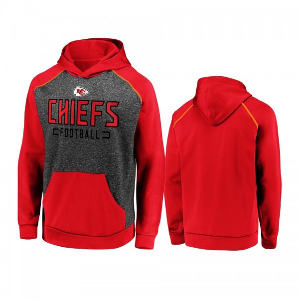 Kansas City Chiefs Charcoal Red Game Day Ready Chiller Fleece Raglan Pullover Hoodie