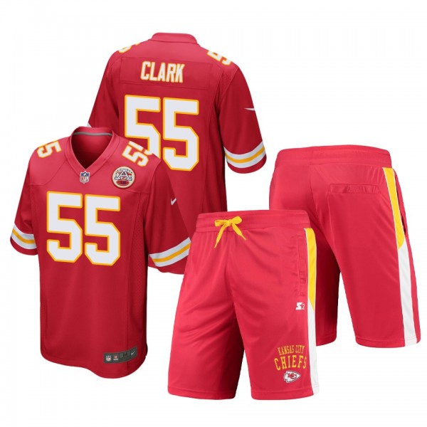 Kansas City Chiefs Frank Clark Red Game Shorts Jer...