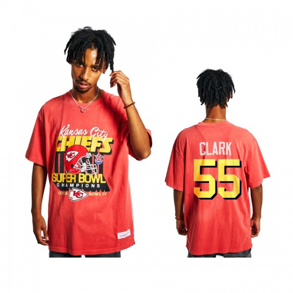 Kansas City Chiefs Frank Clark Red Super Bowl Champions Vintage T-Shirt