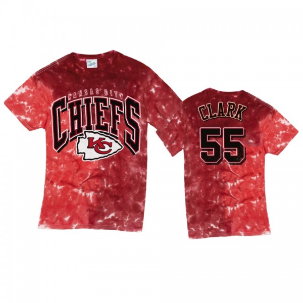 Kansas City Chiefs Frank Clark Red Tri Dye Vintage...