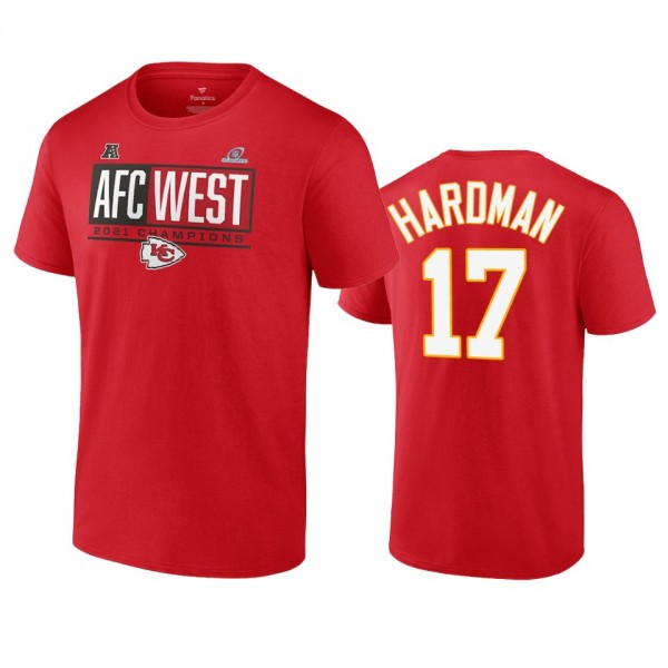 Kansas City Chiefs Mecole Hardman Red 2021 AFC Wes...