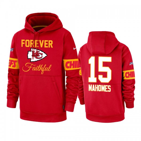 Kansas City Chiefs Patrick Mahomes Red Forever Faithful 100 Seasons Hoodie