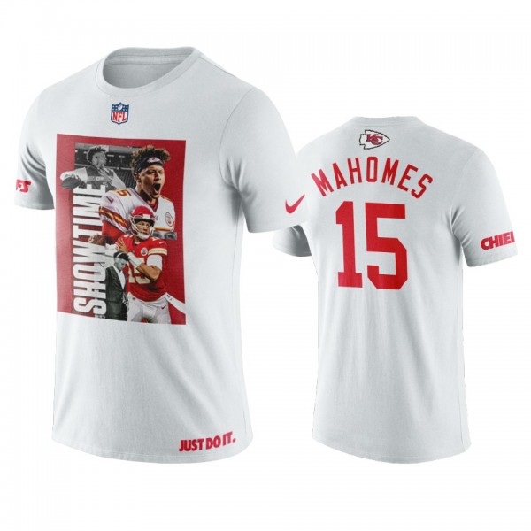 Kansas City Chiefs Patrick Mahomes White Art Showtime T-Shirt