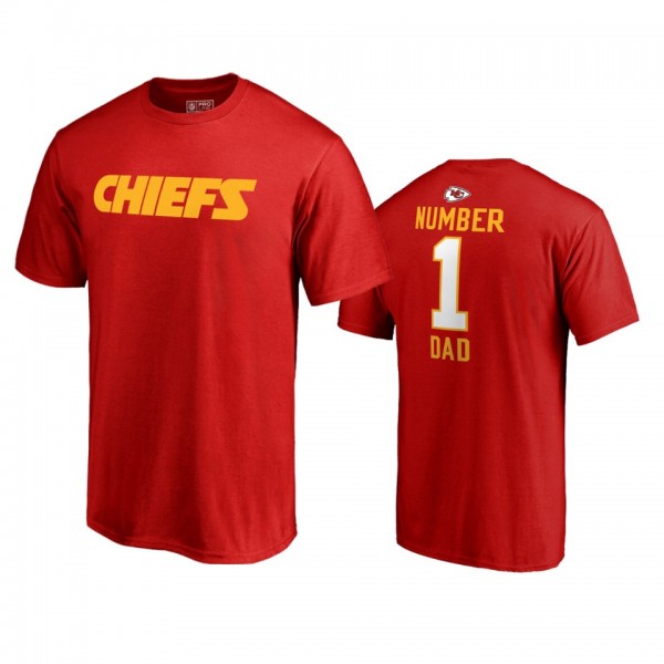 Kansas City Chiefs Red 2019 Father's Day #1 Dad T-...