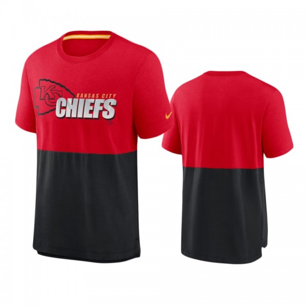 Kansas City Chiefs Red Black Fan Gear Colorblock T...