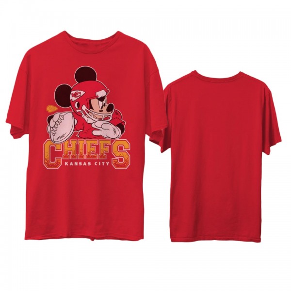 Men's Chiefs Junk Food Disney Mickey QB Red T-Shirt