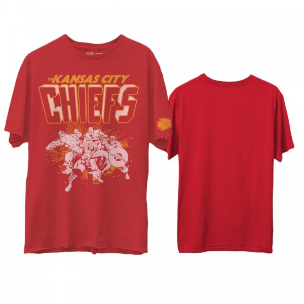 Men's Chiefs Junk Food Marvel Red T-Shirt