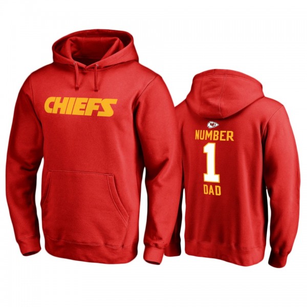 Kansas City Chiefs Red Number 1 Dad Father's Day P...
