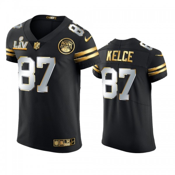 Travis Kelce Chiefs Black Super Bowl LV Golden Eli...