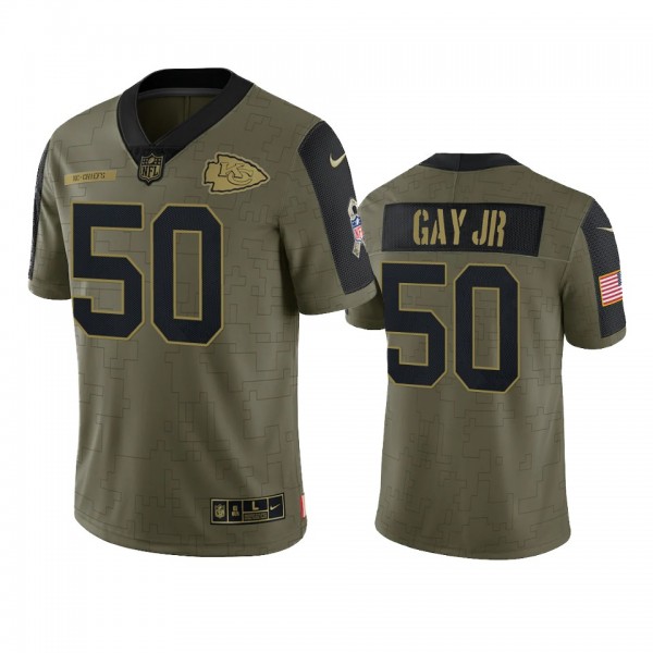 Kansas City Chiefs Willie Gay Jr. Olive 2021 Salute To Service Limited Jersey