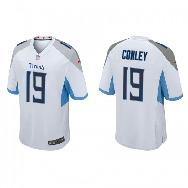 Men's Tennessee Titans Chris Conley White Game Jer...