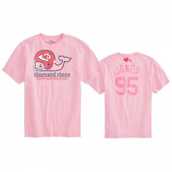 Women's Kansas City Chiefs Chris Jones Pink Mother's Day T-Shirt