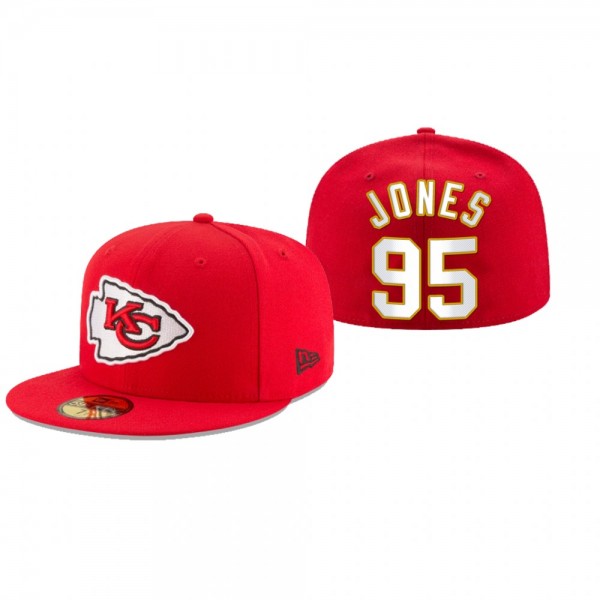 Kansas City Chiefs Chris Jones Red Omaha 59FIFTY Fitted Hat
