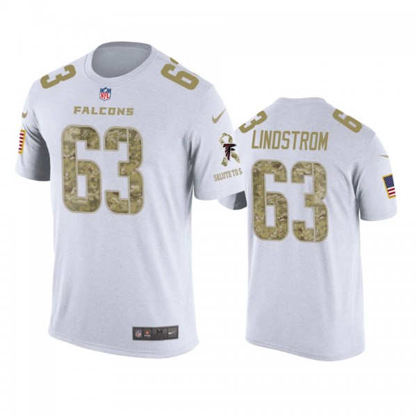 Atlanta Falcons Chris Lindstrom White Salute to Service T-Shirt