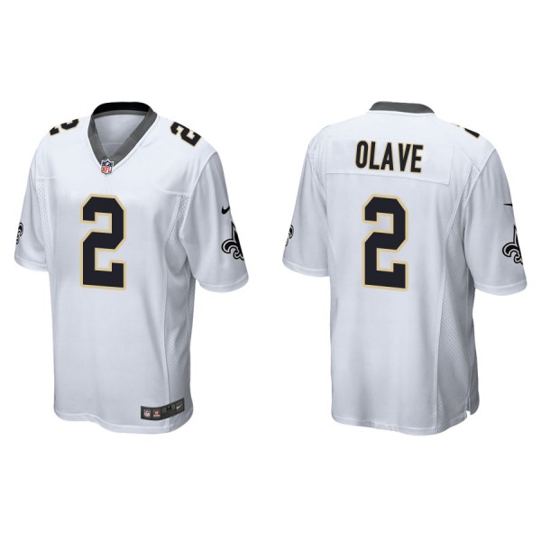 Men's New Orleans Saints Chris Olave White Game Je...