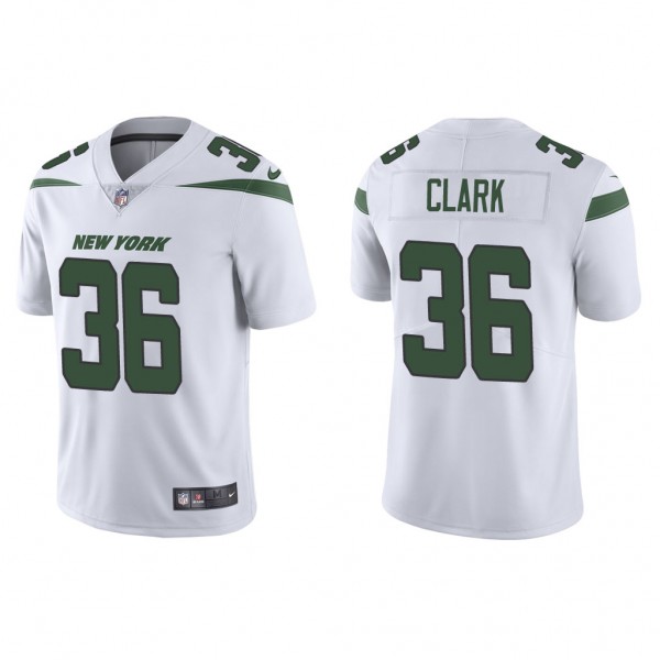 Men's Chuck Clark New York Jets White Vapor Limite...
