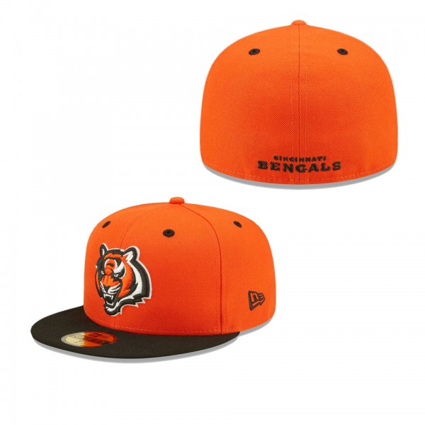Men's Cincinnati Bengals Orange Black Two-Tone Flipside 59FIFTY Fitted Hat