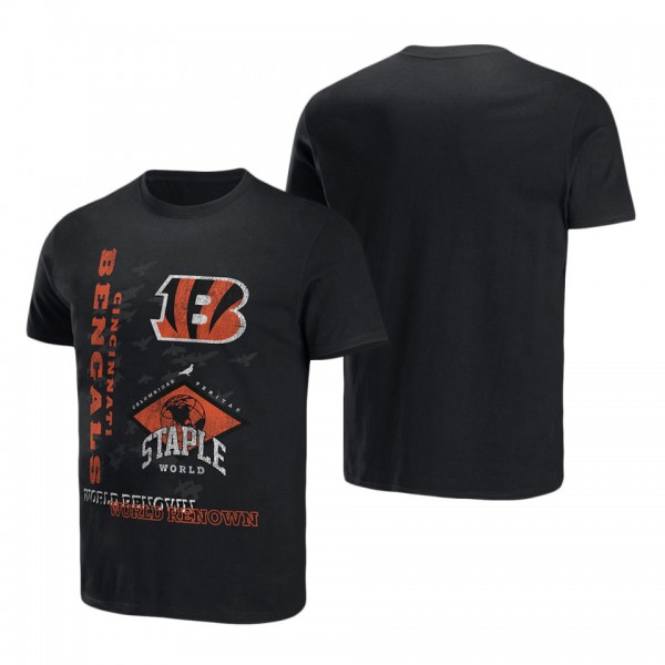 Men's Cincinnati Bengals NFL x Staple Black World Renowned T-Shirt