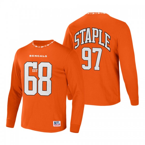 Men's Cincinnati Bengals NFL x Staple Orange Core Team Long Sleeve T-Shirt