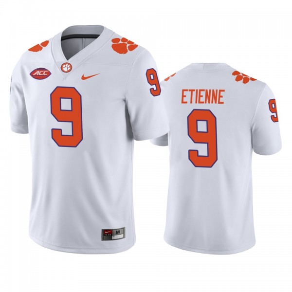 Clemson Tigers Travis Etienne White Away Game Jers...