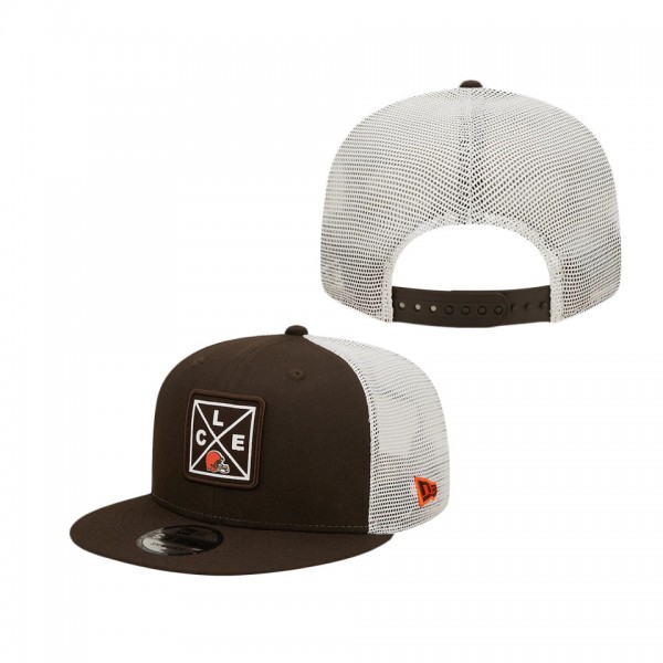 Cleveland Browns Brown Quad II 9FIFTY Trucker Snap...