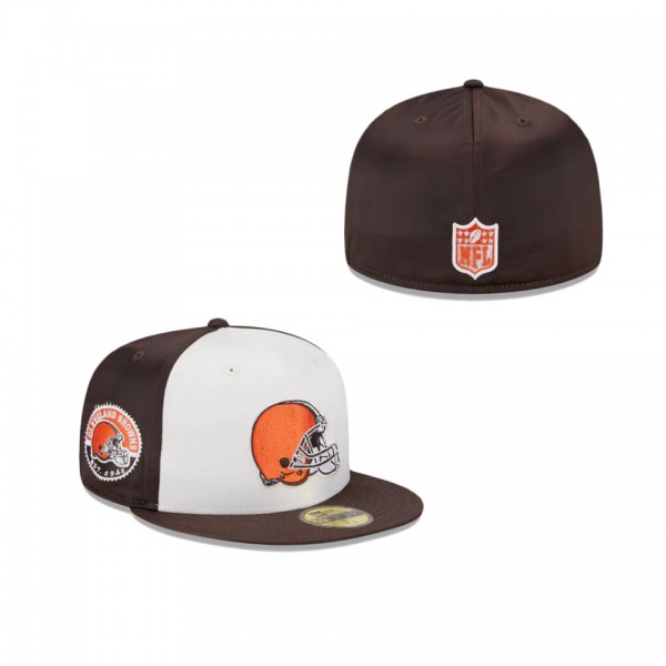 Cleveland Browns Throwback Satin 59FIFTY Fitted Ha...