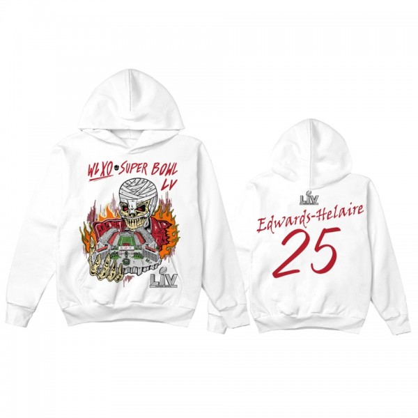Chiefs Clyde Edwards-Helaire White Super Bowl LV Halftime Show The Weeknd x Warren Lotas XO Hoodie