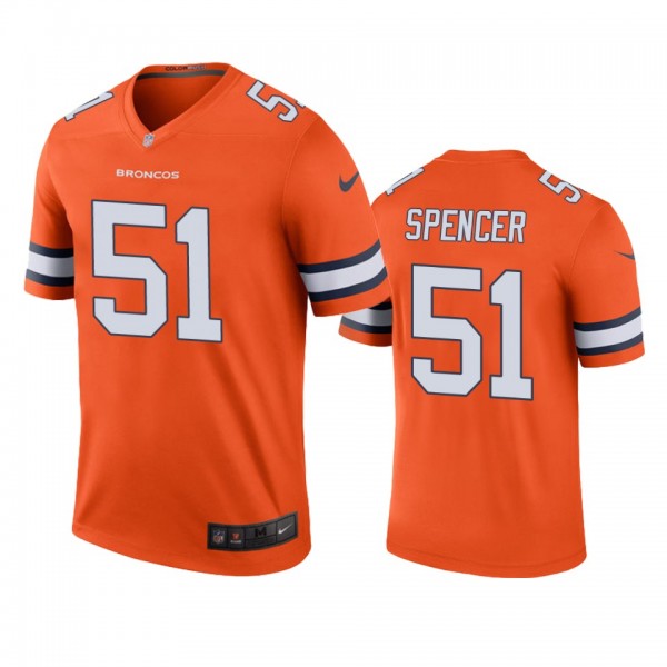 Denver Broncos Marquiss Spencer Orange Color Rush Legend Jersey