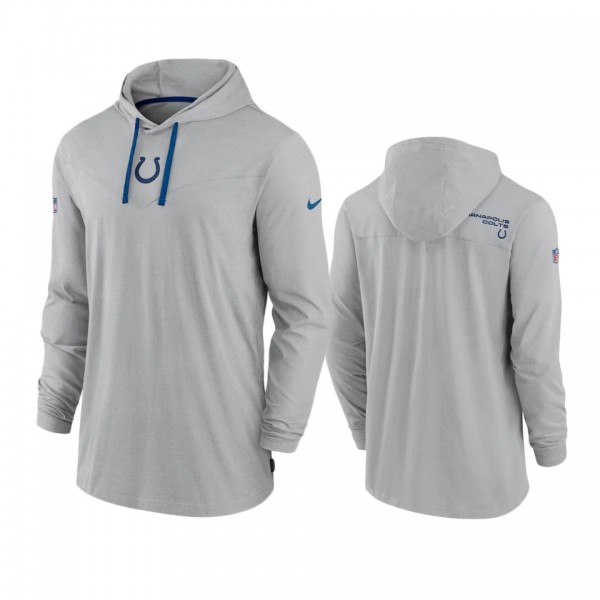 Indianapolis Colts Gray Sideline Performance Hoodi...