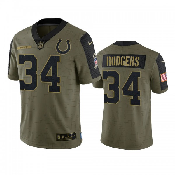 Indianapolis Colts Isaiah Rodgers Olive 2021 Salut...