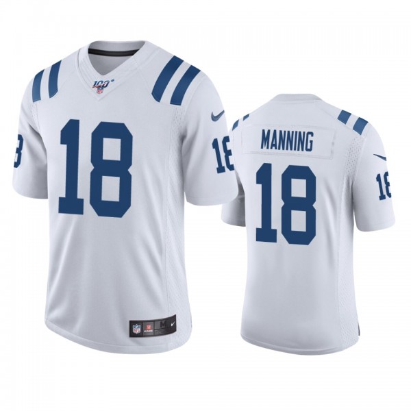 Indianapolis Colts Peyton Manning White 100th Season Vapor Limited Jersey