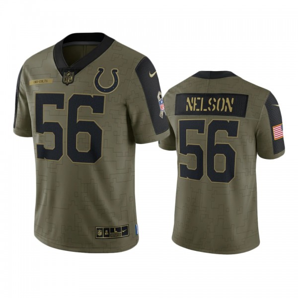Indianapolis Colts Quenton Nelson Olive 2021 Salute To Service Limited Jersey