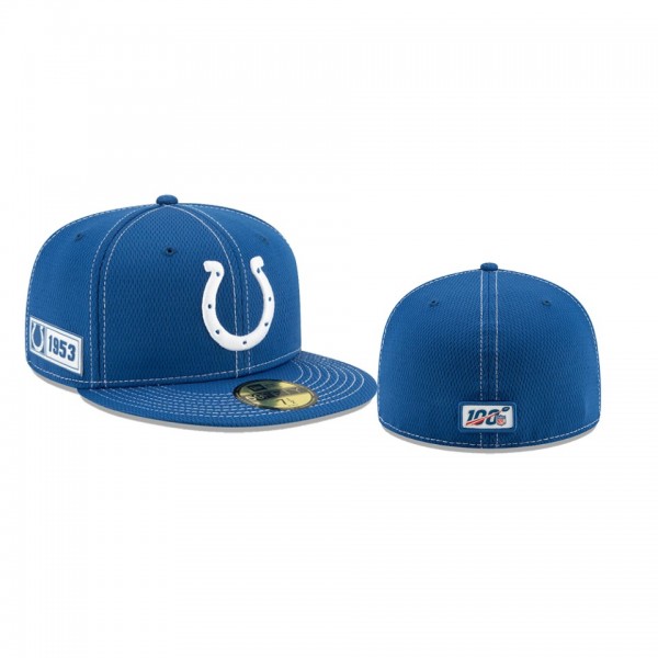 Indianapolis Colts Royal 2019 NFL Sideline Road 59FIFTY Fitted Hat
