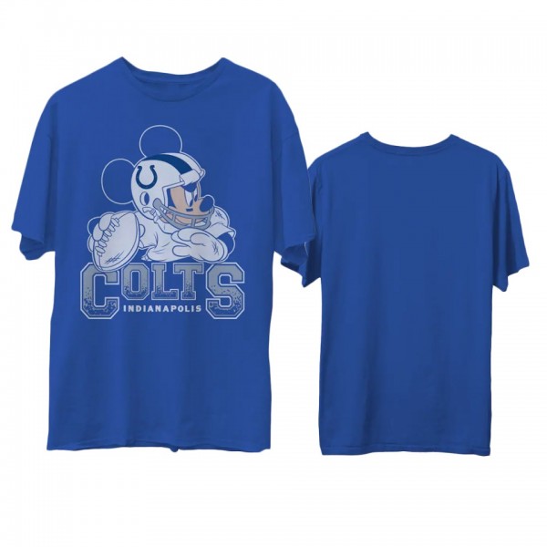 Men's Colts Junk Food Disney Mickey QB Royal T-Shi...