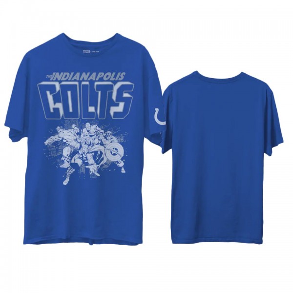 Men's Colts Junk Food Marvel Royal T-Shirt