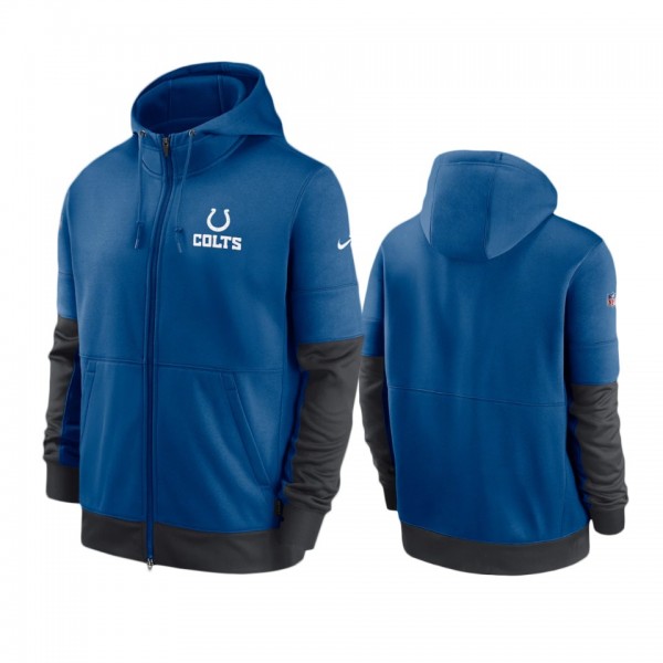 Indianapolis Colts Royal Sideline Impact Lockup Performance Full-Zip Hoodie