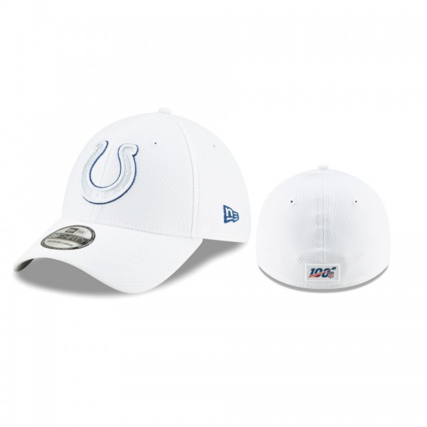 Indianapolis Colts White 2019 NFL Sideline Platinum 39THIRTY Flex Hat
