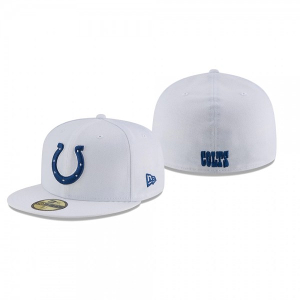 Indianapolis Colts White Omaha 59FIFTY Fitted Hat
