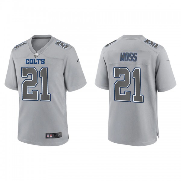 Men's Indianapolis Colts Zack Moss Gray Atmosphere...