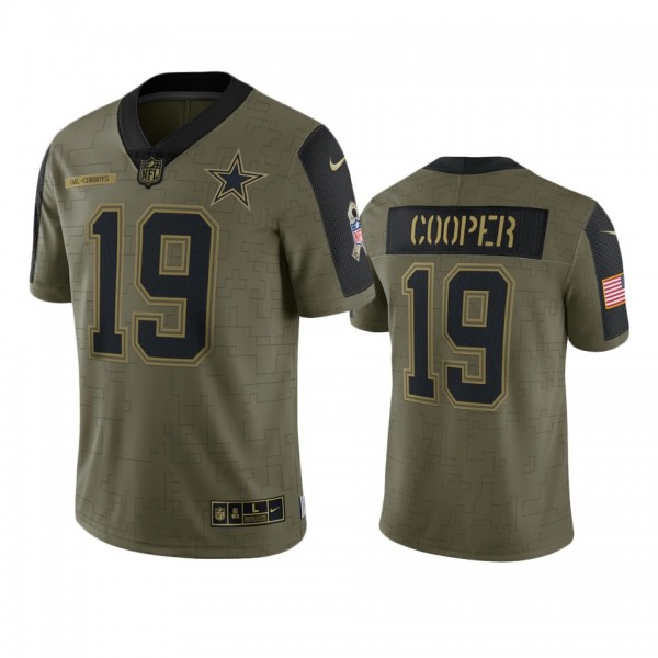 Dallas Cowboys Amari Cooper Olive 2021 Salute To Service Limited Jersey