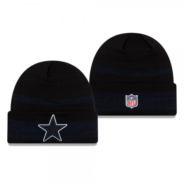 Dallas Cowboys Black 2021 NFL Sideline Tech Cuffed Knit Hat