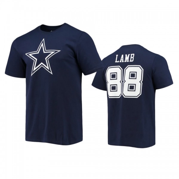 Dallas Cowboys CeeDee Lamb Navy Player Icon T-Shir...