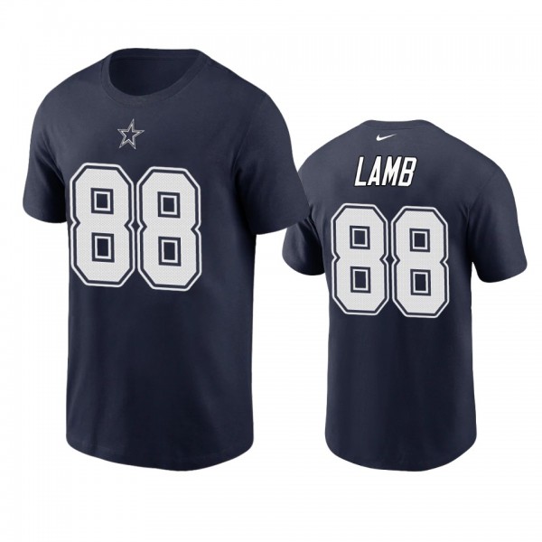 Men's Dallas Cowboys CeeDee Lamb Navy Name & Number T-Shirt